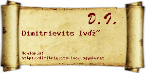 Dimitrievits Ivó névjegykártya